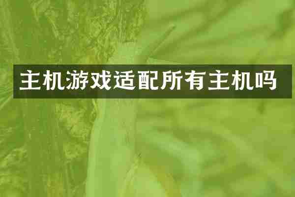 主机游戏适配所有主机吗
