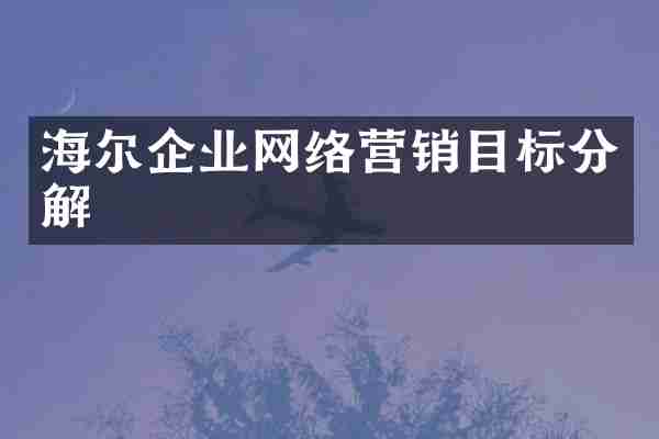 海尔企业网络营销目标分解