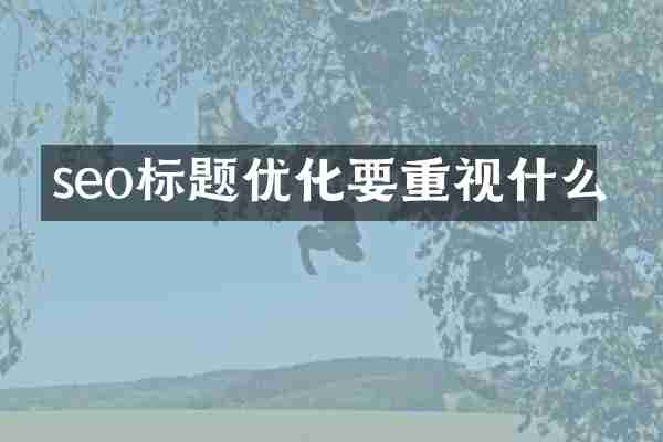 seo标题优化要重视什么