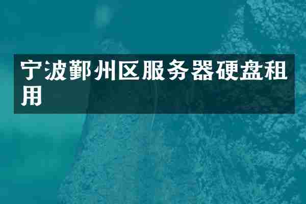宁波鄞州区服务器硬盘租用