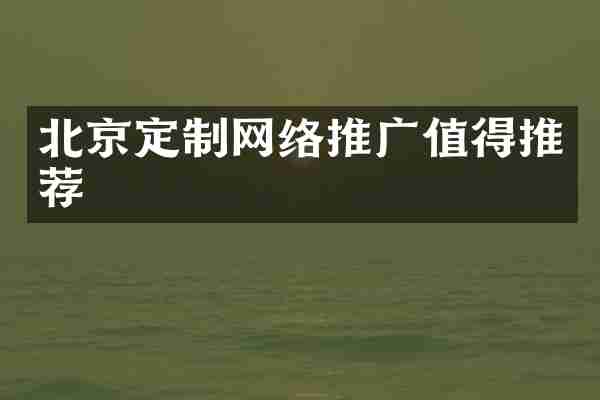 北京定制网络推广值得推荐