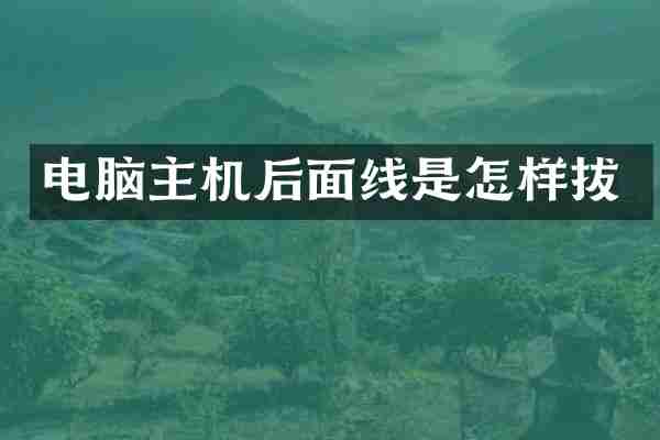 电脑主机后面线是怎样拔