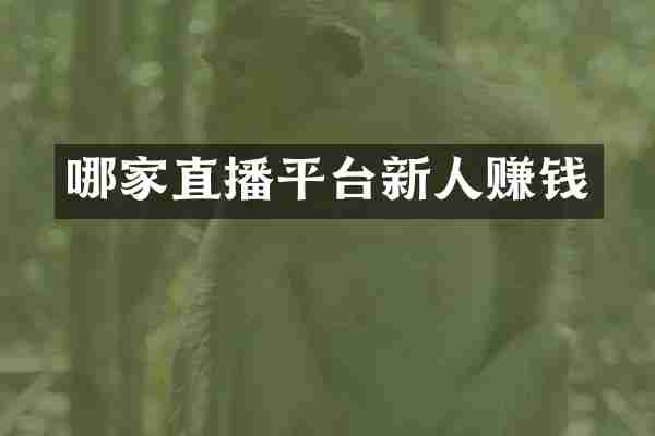 哪家直播平台新人赚钱
