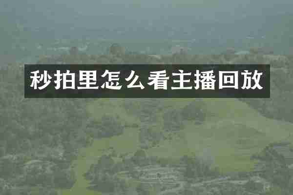 秒拍里怎么看主播回放