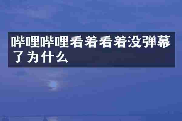 哔哩哔哩看着看着没弹幕了为什么