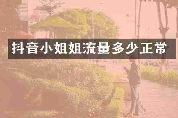 抖音小姐姐流量多少正常