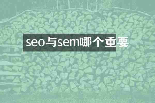 seo与sem哪个重要