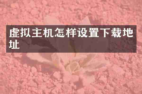 虚拟主机怎样设置下载地址