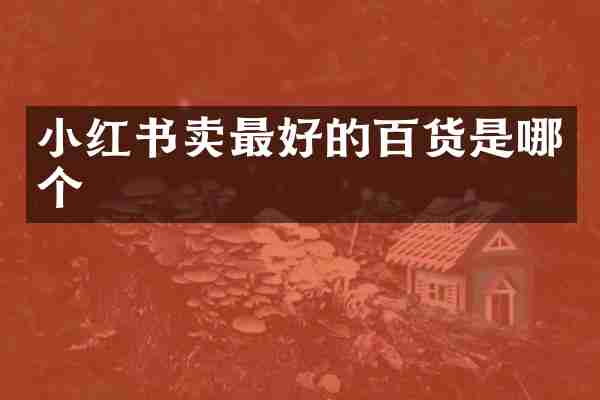 小红书卖最好的百货是哪个