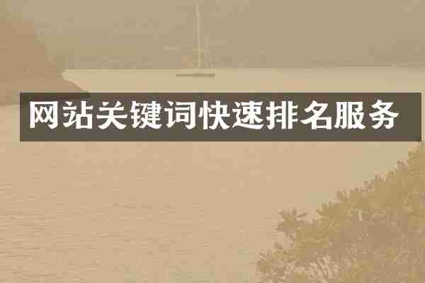 网站关键词快速排名服务