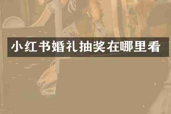 小红书婚礼抽奖在哪里看