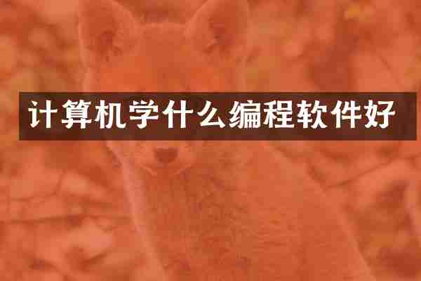 计算机学什么编程软件好