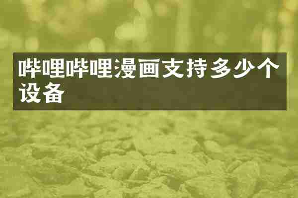 哔哩哔哩漫画支持多少个设备