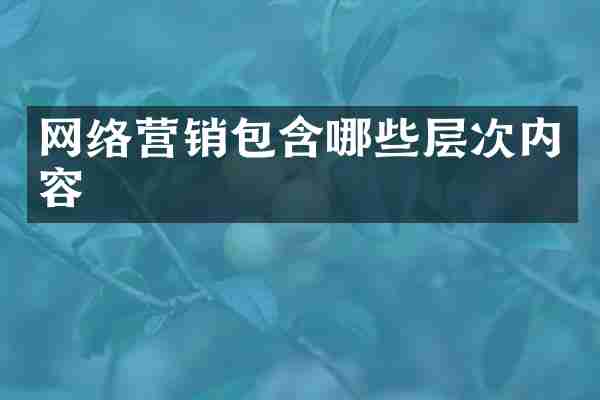 网络营销包含哪些层次内容
