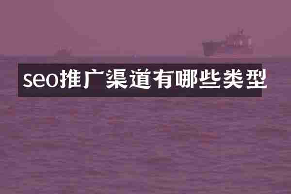 seo推广渠道有哪些类型