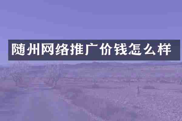 随州网络推广价钱怎么样