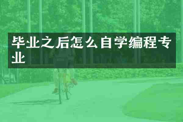 毕业之后怎么自学编程专业