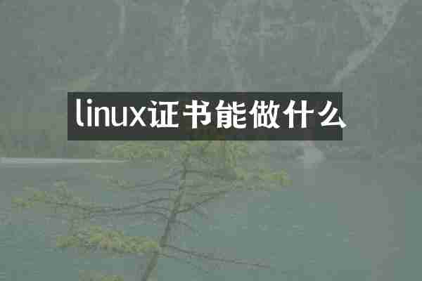 linux证书能做什么