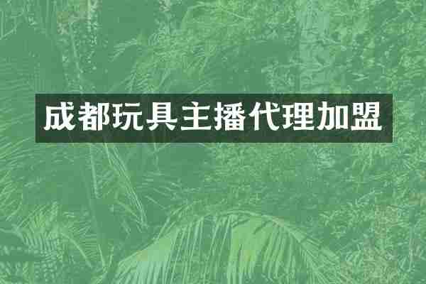 成都玩具主播代理加盟