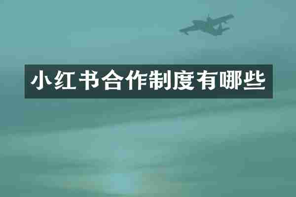 小红书合作制度有哪些