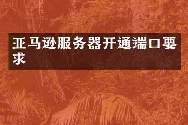亚马逊服务器开通端口要求
