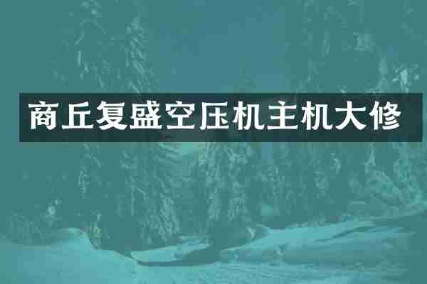 商丘复盛空压机主机大修