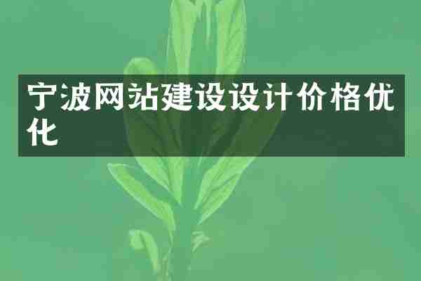宁波网站建设设计价格优化
