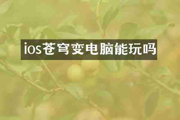 ios苍穹变电脑能玩吗