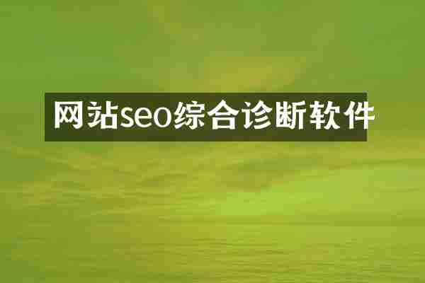 网站seo综合诊断软件