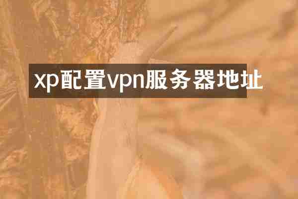 xp配置vpn服务器地址