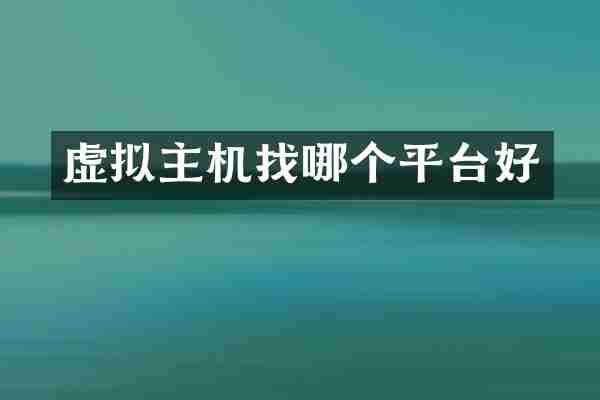 虚拟主机找哪个平台好