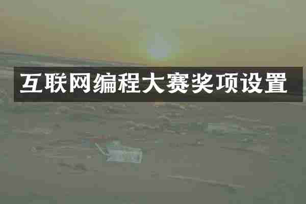 互联网编程大赛奖项设置