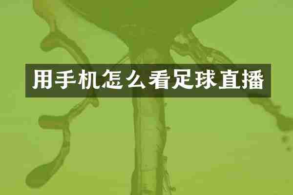 用手机怎么看足球直播
