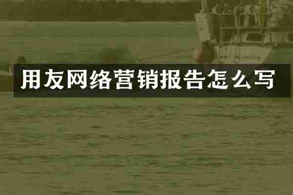 用友网络营销报告怎么写