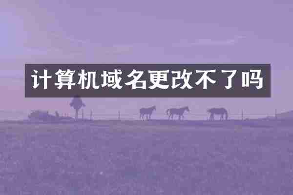 计算机域名更改不了吗