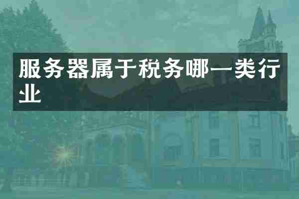 服务器属于税务哪一类行业