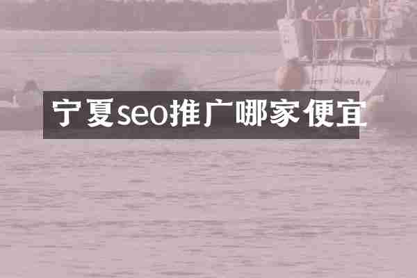 宁夏seo推广哪家便宜