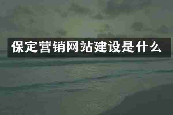 保定营销网站建设是什么