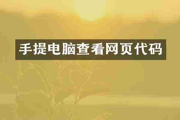 手提电脑查看网页代码
