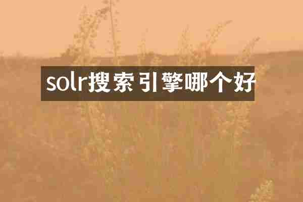 solr搜索引擎哪个好