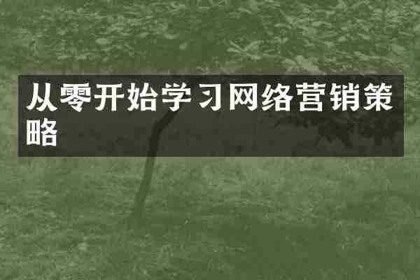 从零开始学习网络营销策略