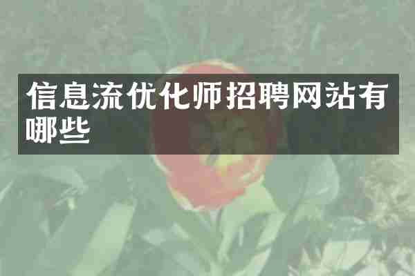 信息流优化师招聘网站有哪些