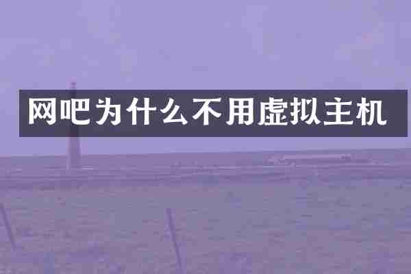 网吧为什么不用虚拟主机