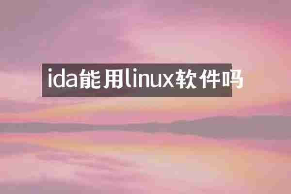 ida能用linux软件吗