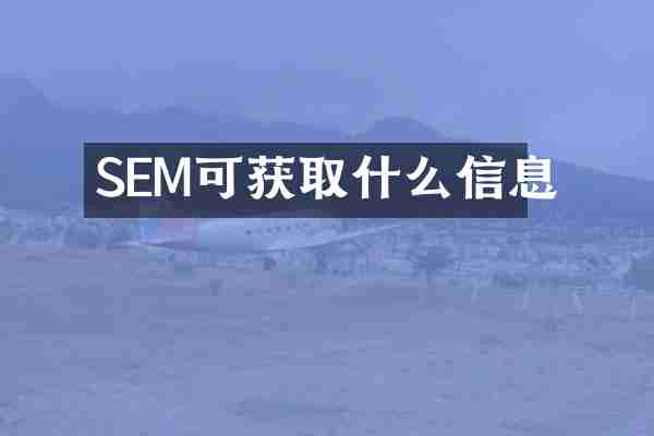 SEM可获取什么信息