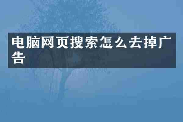 电脑网页搜索怎么去掉广告