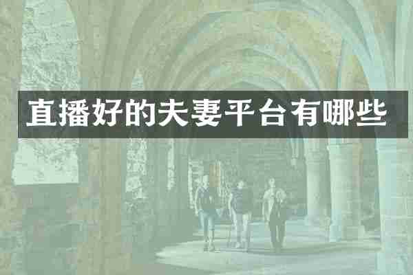 直播好的夫妻平台有哪些