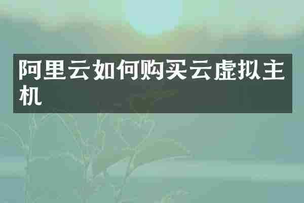 阿里云如何购买云虚拟主机