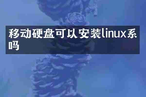 移动硬盘可以安装linux系统吗