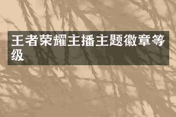 王者荣耀主播主题徽章等级